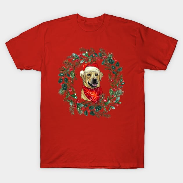 Christmas Labrador T-Shirt by Budwood Designs